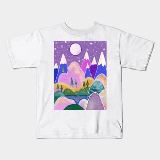 Whimsical Mountains Nature Kids T-Shirt